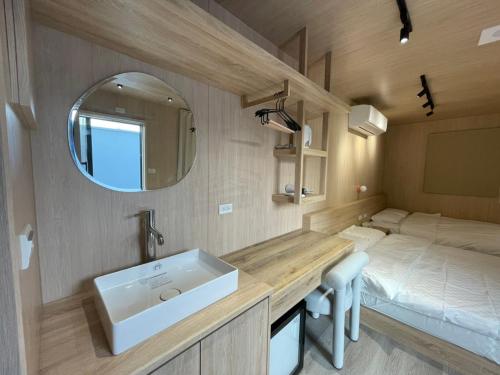 Katil atau katil-katil dalam bilik di Yuye Shanin CAMPING HUT