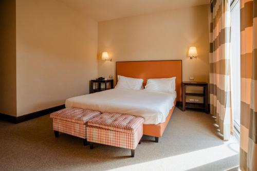 a hotel room with a bed and a stool at Villa Maria Hotel & SPA in Francavilla al Mare