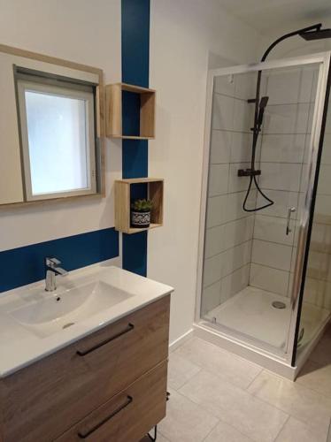 Koupelna v ubytování Logement moderne