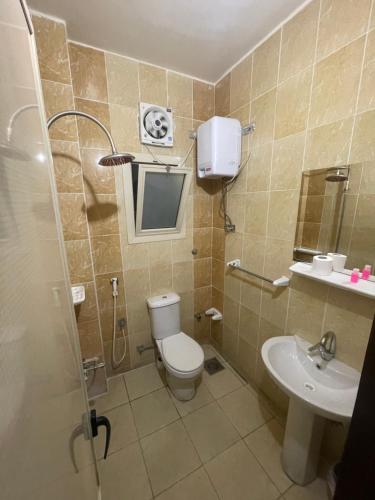 a bathroom with a toilet and a sink at Grand Hotel Qena in Qena