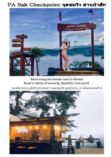 a flyer for a restaurant with a picture of a woman on a sign at Bua Patumma Resort in Mae Sai