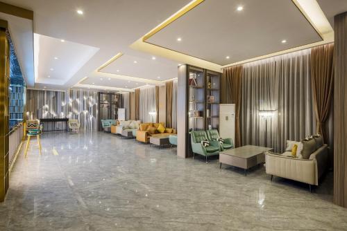 Χώρος καθιστικού στο Jiuzhaigou Cloudy Hotel