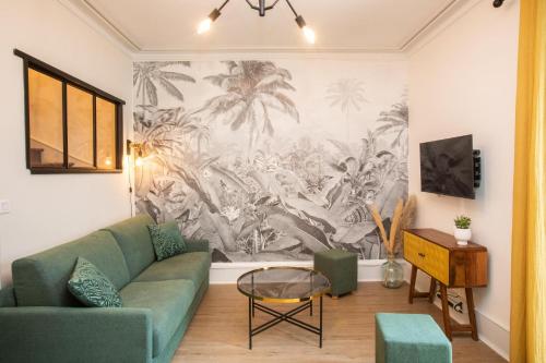 Χώρος καθιστικού στο Le Chic & Familial, 2 Chambres, Idéal Familles & Pros