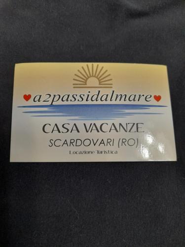 a white card with the name of aaccidentalamineaza vasyasy sanctuary at A 2 passi dal mare in Scardovari
