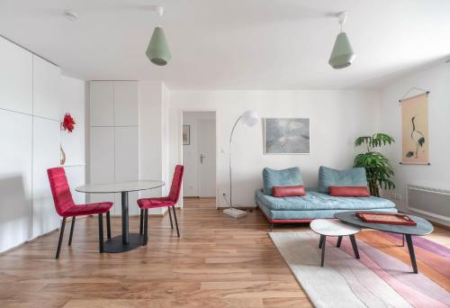 Χώρος καθιστικού στο Appartement design La Petite Europe - Idéal Curistes
