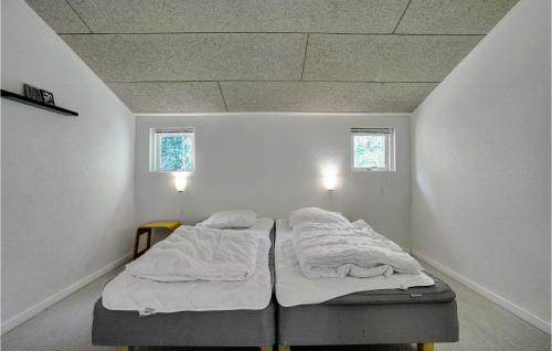 a small room with two beds in a attic at Cozy Home In Hals With Sauna in Hals