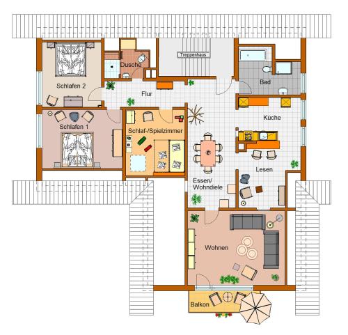 a floor plan of a house at Ferienwohnungen Finke in Frankenau