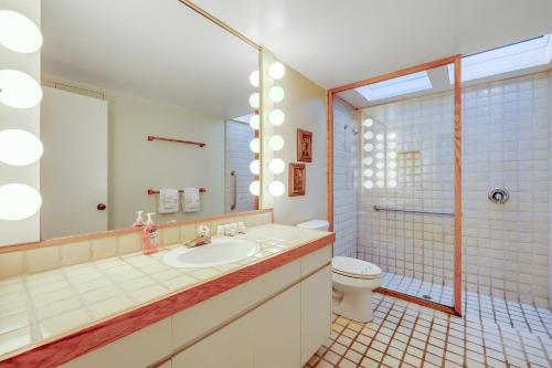 a bathroom with a sink and a toilet at Samson Getaway in Sea Ranch