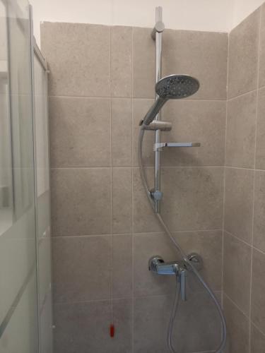 a shower with a shower head in a bathroom at B&B La Vela in Villa Rosa