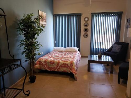 Una cama o camas en una habitación de Hermoso edificio ubicado a pocas cuadras del Malecón de La Paz BCS