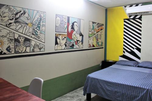 Ein Bett oder Betten in einem Zimmer der Unterkunft Garra Charrua