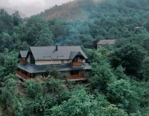 a house in the middle of a forest at Balkonum Luxury Guest House in Gosh