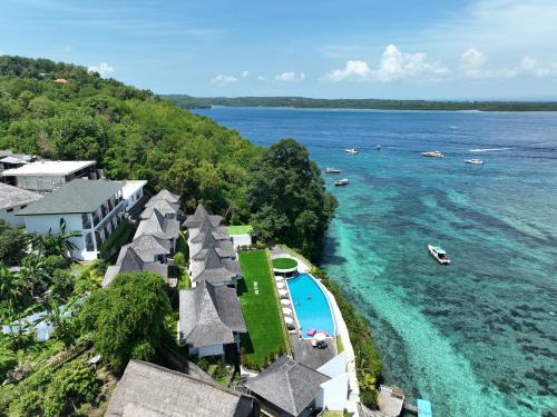 an aerial view of a resort and the ocean at Sea La Vie Resort Nusa Penida in Nusa Penida