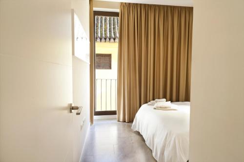 Кровать или кровати в номере Apartamentos Pinar Malaga Centro