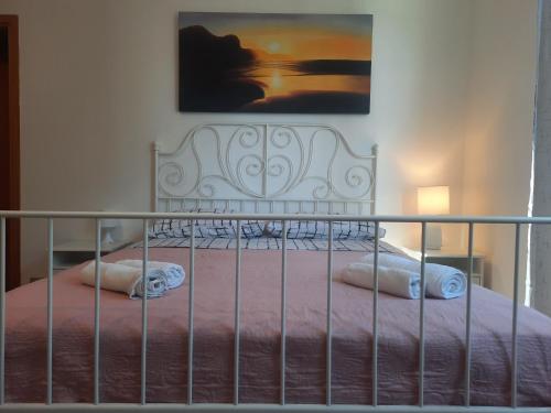 Katil atau katil-katil dalam bilik di Appartamenti Leonardo Airport