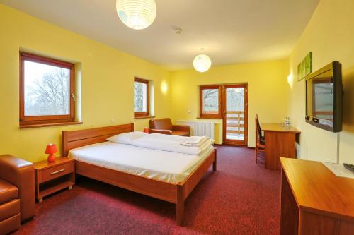 Ένα ή περισσότερα κρεβάτια σε δωμάτιο στο Hotel Tenis