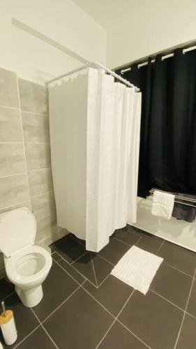 Koupelna v ubytování Urban Zen Appart Spacieux studio atypique avec bain a remous proche de tout