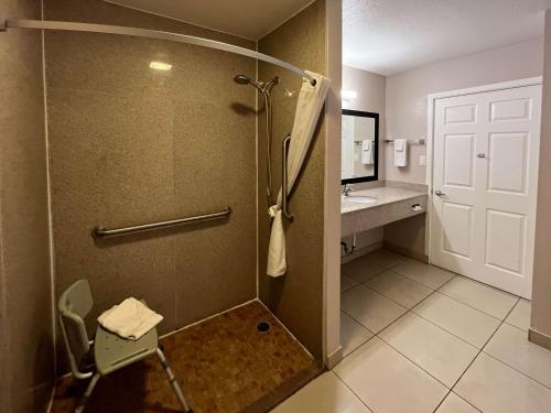 a bathroom with a shower and a sink at Mesa AZ Near Downtown & Sloan Park in Mesa