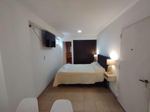 1 dormitorio con 1 cama y TV en una habitación en Departamento Haití en San Miguel de Tucumán