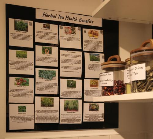 a display of herbs for herbal tea health benefits at Central London - The Shoreditch, Angel, Old Street Apartment in London