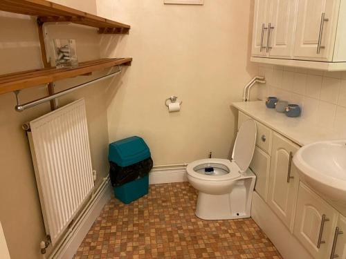 a bathroom with a toilet and a sink at 22B in Wellingborough