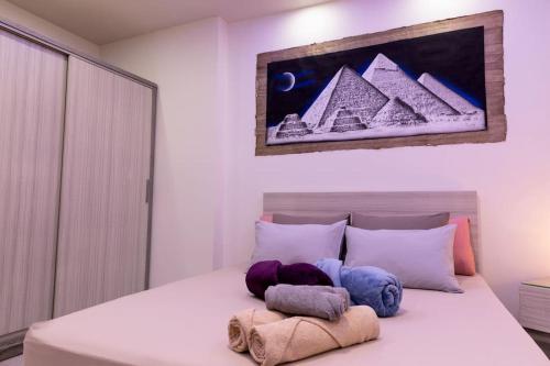 Postel nebo postele na pokoji v ubytování F&M Home Egypt - Apartment Hurghada
