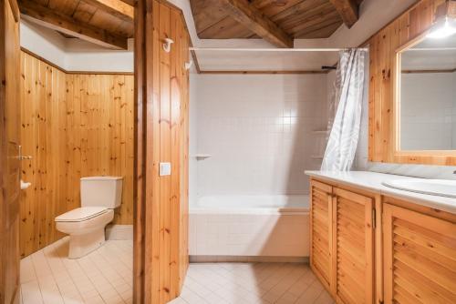 a bathroom with a toilet and a tub and a sink at Riu Nere - Pleta de Jus by Totiaran in Naut Aran