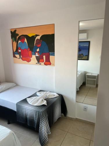 Ένα ή περισσότερα κρεβάτια σε δωμάτιο στο Beautiful flat Ponta Negra sem custos adicionais!