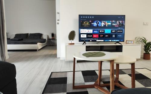 En TV eller et underholdningssystem på Superior Apartment, Casilla de Costa