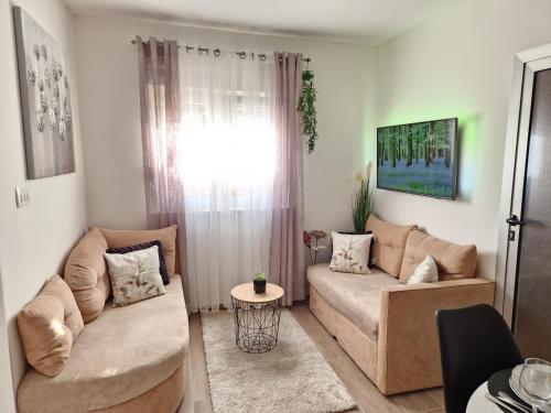 a living room with a couch and a table at Apartments Duje in Split