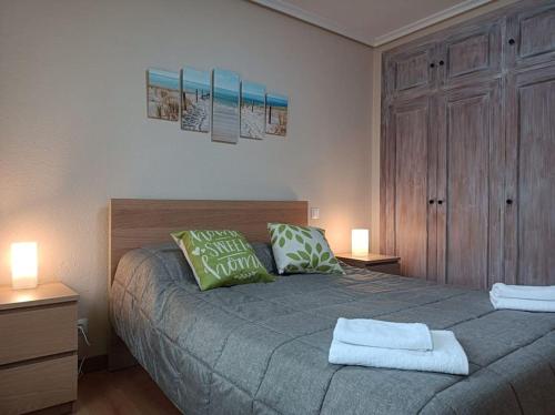 Postel nebo postele na pokoji v ubytování Apartamento de playa en Suances