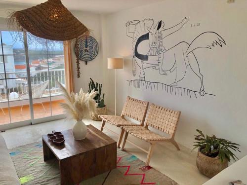 Ein Sitzbereich in der Unterkunft Castell Sol - Arenal Den Castell