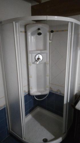a shower stall with a toilet in a bathroom at Casa Rural El Atroje in Cardenete