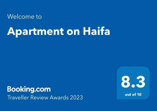 Certifikát, ocenenie alebo iný dokument vystavený v ubytovaní Apartment on Haifa
