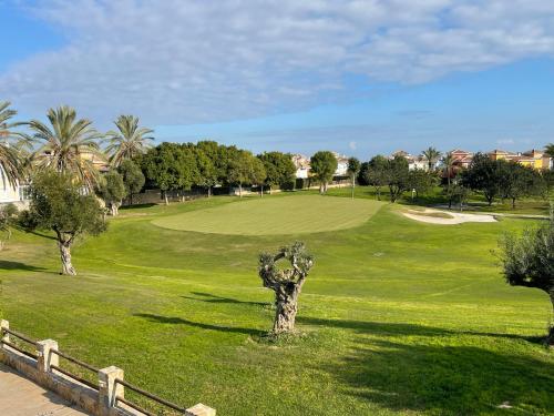 a golf course with a tree in the middle of a green at Mar Menor Golf Villa - Frontline Detached - Heated Pool in Torre-Pacheco