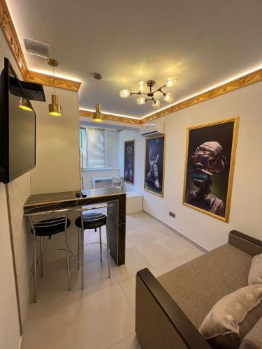TV a/nebo společenská místnost v ubytování Chisinau Central Park Apart