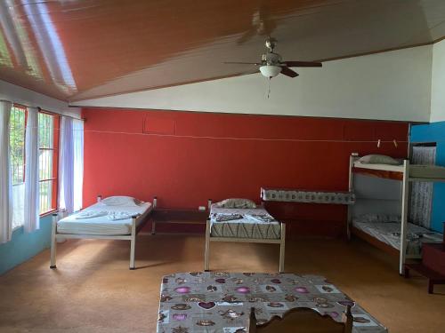 Cama o camas de una habitación en Corcovado Wild Hostel