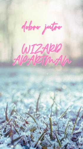 a handwritten sign that reads before picnic were ever arriving at WIZARD APARTMENT in Žabljak