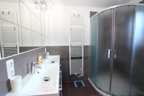 Vonios kambarys apgyvendinimo įstaigoje Untersee24 - Lake Hallstatt Apartment