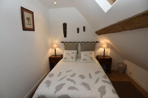 Postel nebo postele na pokoji v ubytování Chambres d'Hôtes L'Hermine Vineuil