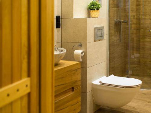 Ein Badezimmer in der Unterkunft DOMKI POD ZIELONYM WZGÓRZEM 2