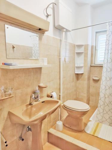 a bathroom with a sink and a toilet at Villa Kipre 2 in Cavtat