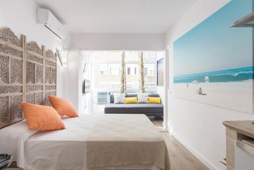 Posteľ alebo postele v izbe v ubytovaní Studio Malagueta beach