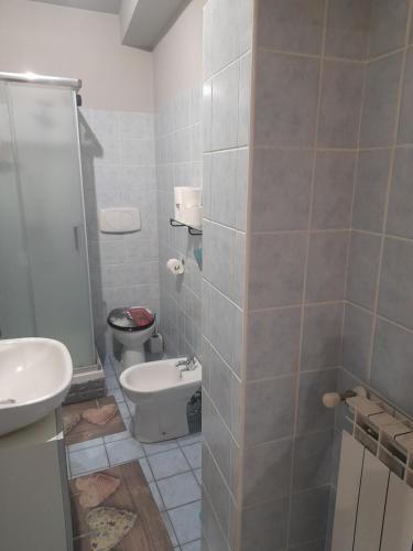 ein Bad mit einem WC und einem Waschbecken in der Unterkunft Alloggio Turistico "FRANCESCA" in Viterbo