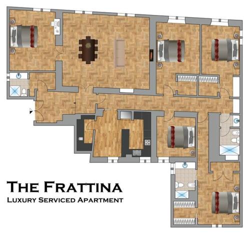 planta de un apartamento de lujo con servicios de hotel en The Frattina - Luxury Serviced Apartment, en Roma