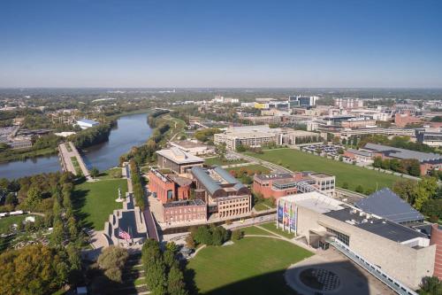 an aerial view of the university of texas building at JW Marriott Indianapolis in Indianapolis