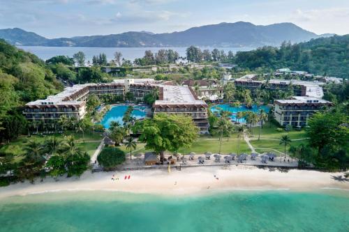 an aerial view of the resort and the beach at Phuket Marriott Resort & Spa, Merlin Beach in Patong Beach