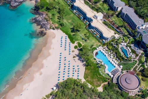 an aerial view of a resort next to the beach at The Westin Hapuna Beach Resort in Hapuna Beach