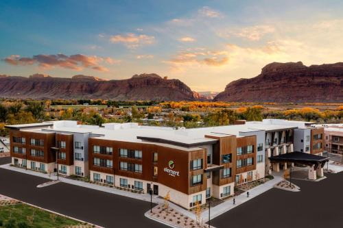 an artist rendering of a rendering of a hotel in the desert at Element Moab in Moab
