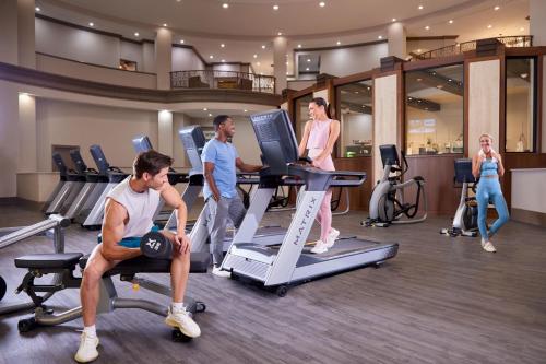 a group of people exercising in a gym at JW Marriott Las Vegas Resort & Spa in Las Vegas